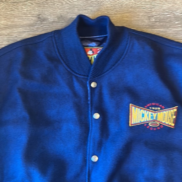 Vintage Disney Mickey Mouse Varsity Jacket Blue Gray - Picture 3 of 14